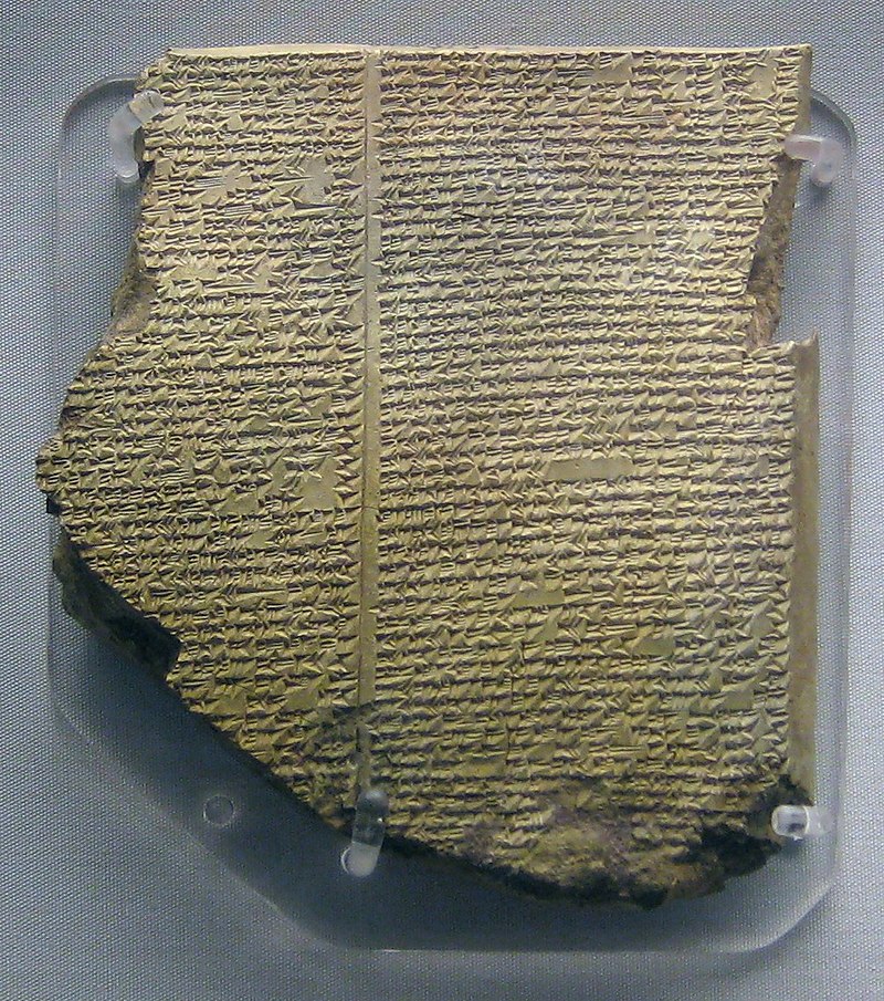 stone tablet with text of Epic of Gilgamesh