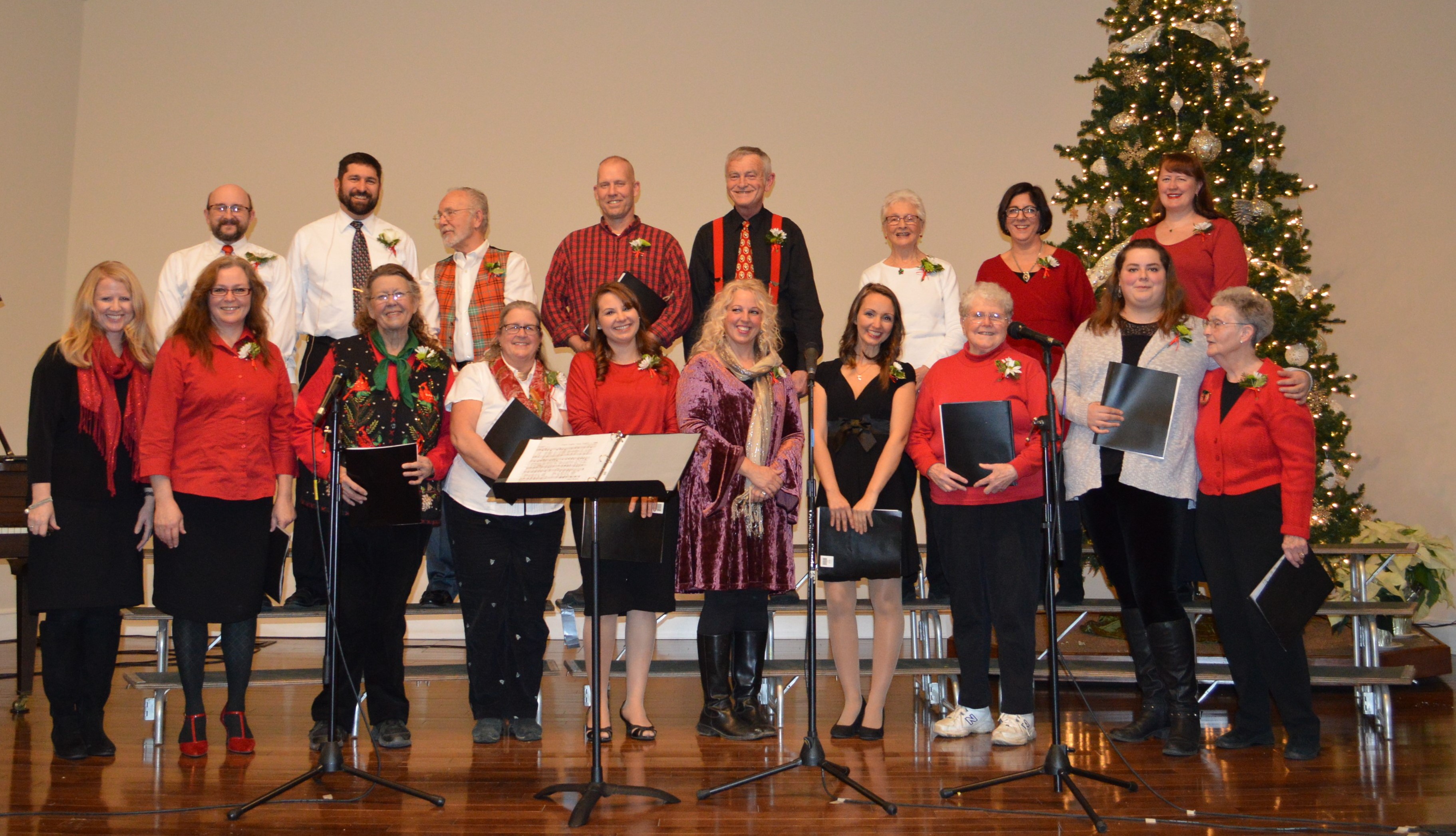 Christmas choir singing in church for Christmas season. 