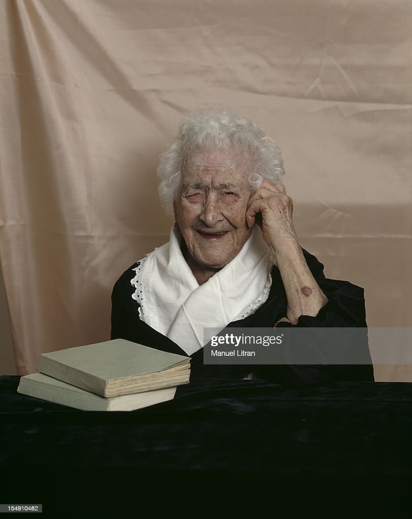 Jeanne Calment portrait - worlds first ever centenarian person